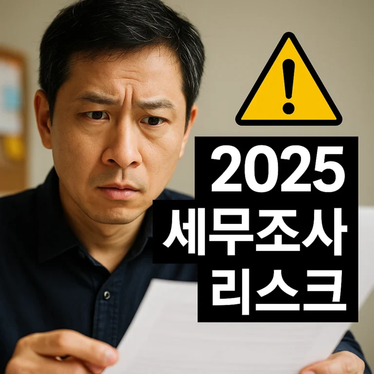 2025년 종합소득세 세무조사 리스크 경고! 국세청 발표 기준 총정리