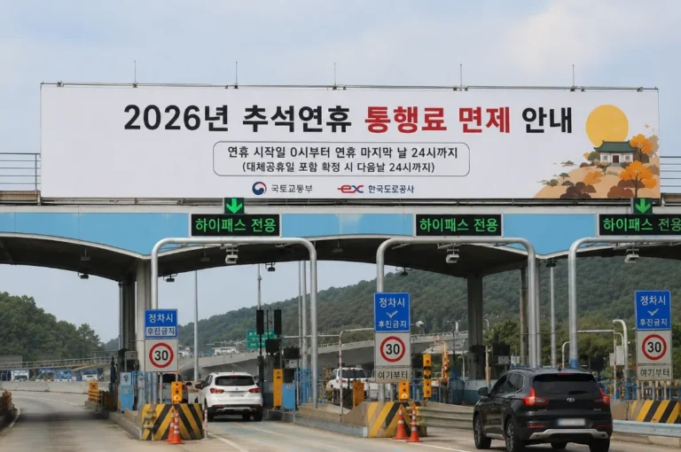 고속도로 통행료 무료? 2026 추석연휴 혜택 가이드