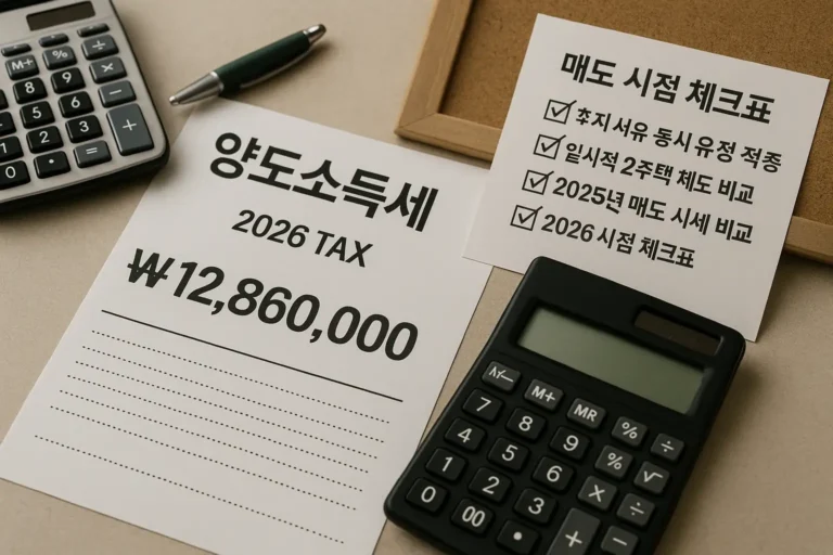 집 팔기 전 필수 확인! 2026 양도세 변경 + 매도 시점 체크표 총정리