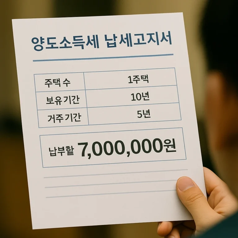 2026 양도세 달라진다 – 1주택·다주택 세율 비교표 (보유·거주·매도 시점별 정리)