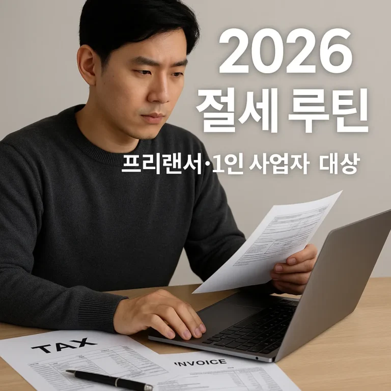 2026 프리랜서·1인 사업자 절세 루틴 완전정리 ┃ 종합소득세·경비처리·세액공제·4대보험·사업비 총정리