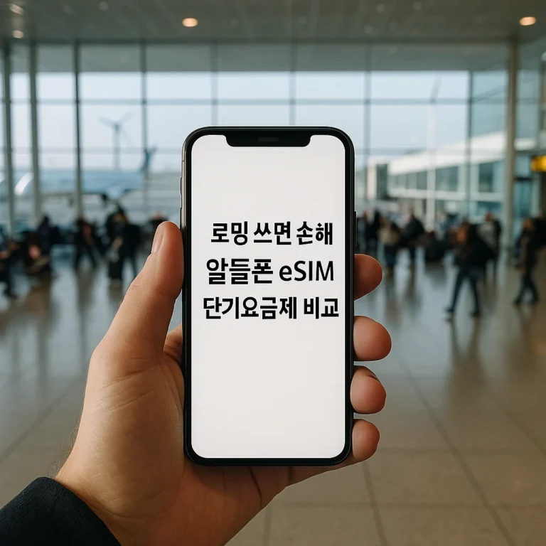 로밍 쓰면 손해┃알뜰폰 eSIM 단기요금제 비교(여행 5일만 가도 2~4만원 절약되는 구조)