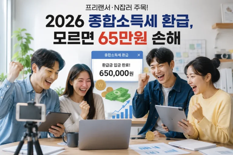 프리랜서·N잡러 주목! 2026 종합소득세 환급, 모르면 65만원 손해