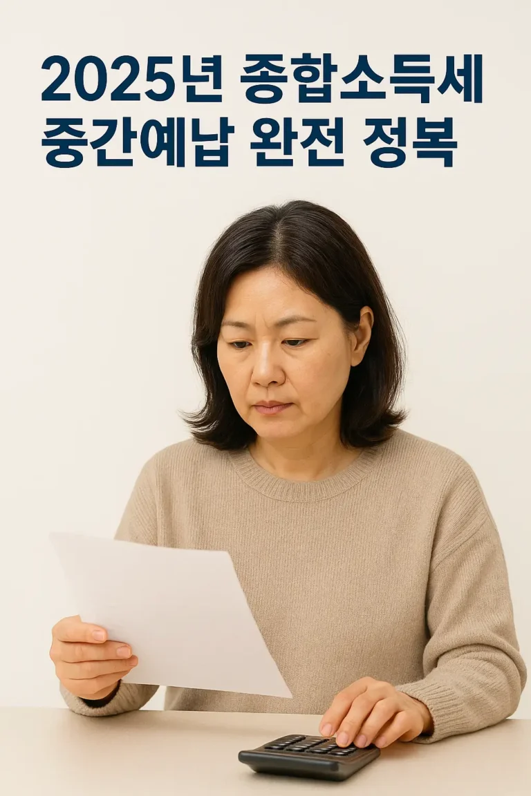 2025년 종합소득세 중간예납 완전 정복