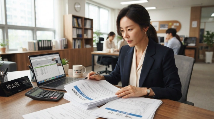 중구 소상공인 정책자금 신청 서류와 지원 자격을 꼼꼼하게 검토하는 모습