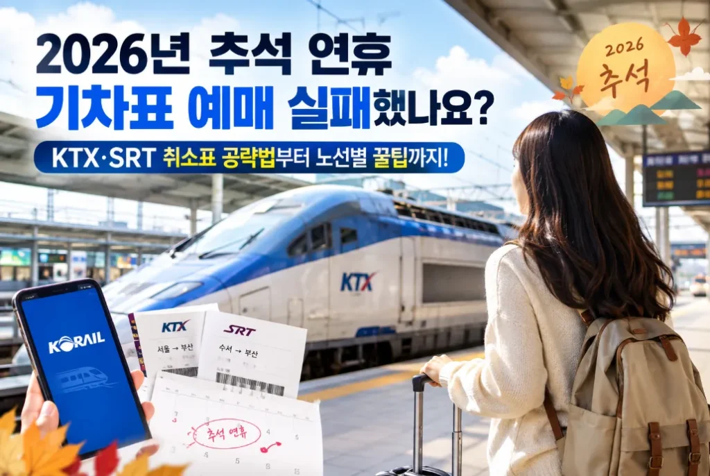 2026년 추석 기차표 예매 이미 늦었나? KTX·SRT 노선별 시간표 및 취소표 공략법