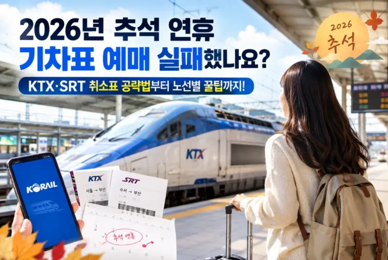 2026년 추석 기차표 예매 이미 늦었나? KTX·SRT 노선별 시간표 및 취소표 공략법