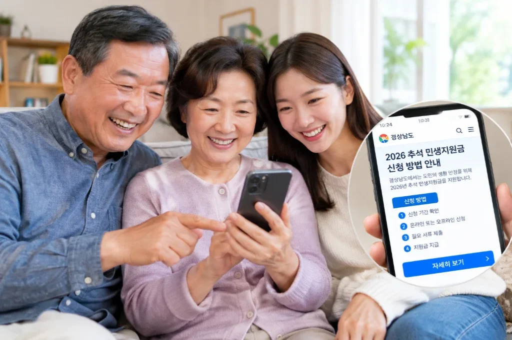 경남 2026 추석 민생지원금 | 서둘러! 고향 부모님께 꼭 알려드리세요