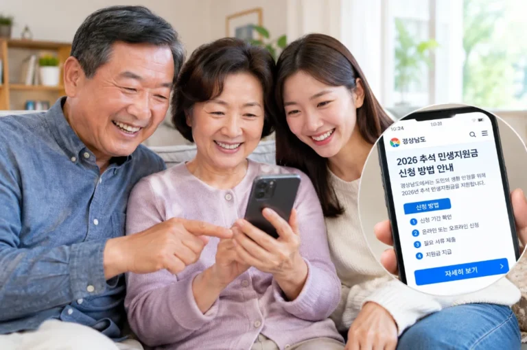 경남 2026 추석 민생지원금 | 서둘러! 고향 부모님께 꼭 알려드리세요